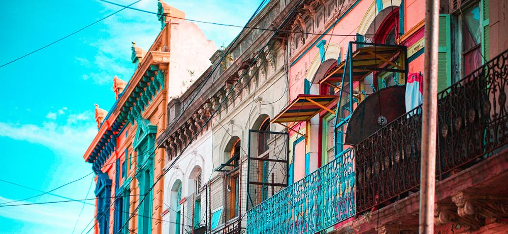Colorful buildings with balconies in Buenos Aires photo by Barbara Zandoval courtesy of Unsplash